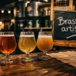 Brasserie artisanale Grenoble : verres de bière artisanale au comptoir