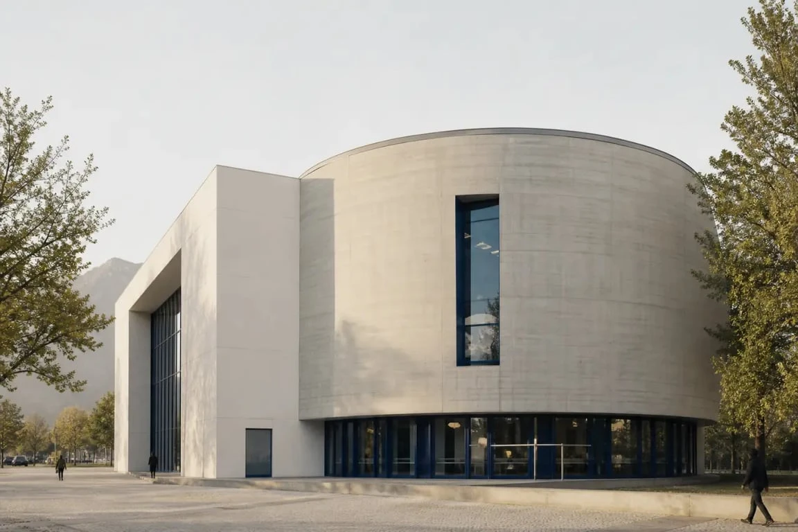 grenoble la bobine : vue extérieure du lieu culturel au parc Paul-Mistral