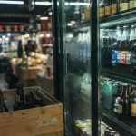 Bieres des halles : frigo de bières très froides au marché couvert