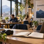 coworking grenoble : intérieur lumineux, poste de travail