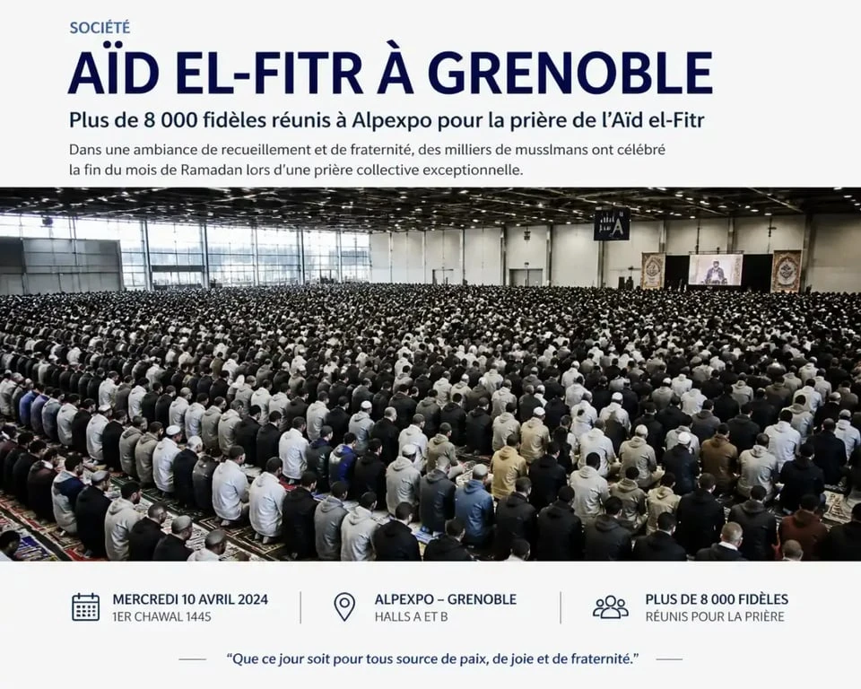 Rassemblement de l'Aïd el-Fitr à Alpexpo pour le ramadan 2025 à Grenoble