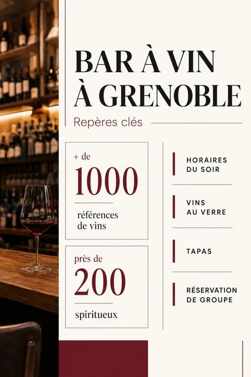 Bar à vin grenoble : graphique éditorial des critères de choix et des repères du Zinc