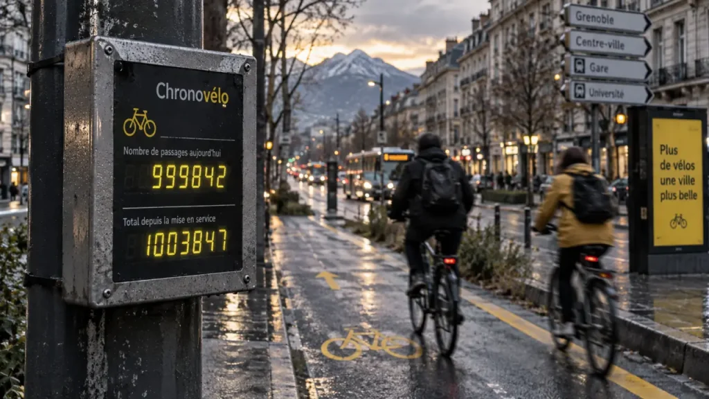 Grenoble : le compteur Chronovélo du cours Lafontaine dépasse le million