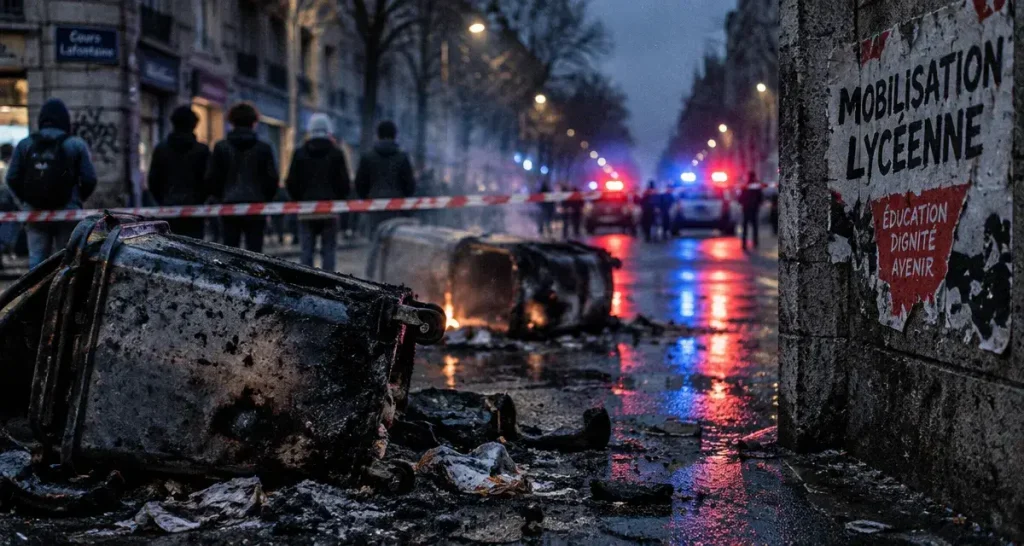 Grenoble : feux de poubelles et tirs de mortier lors de la mobilisation lycéenne