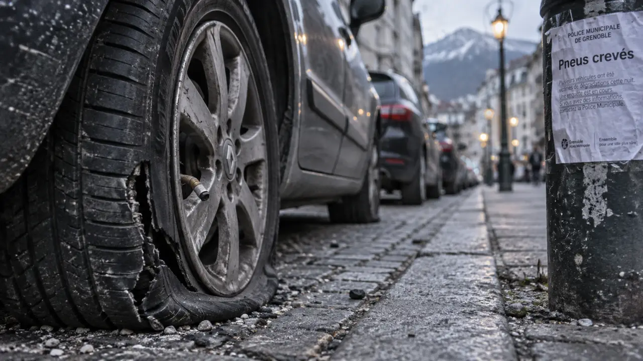 Grenoble : les pneus d’une centaine de voitures crevés vers Saint-Bruno
