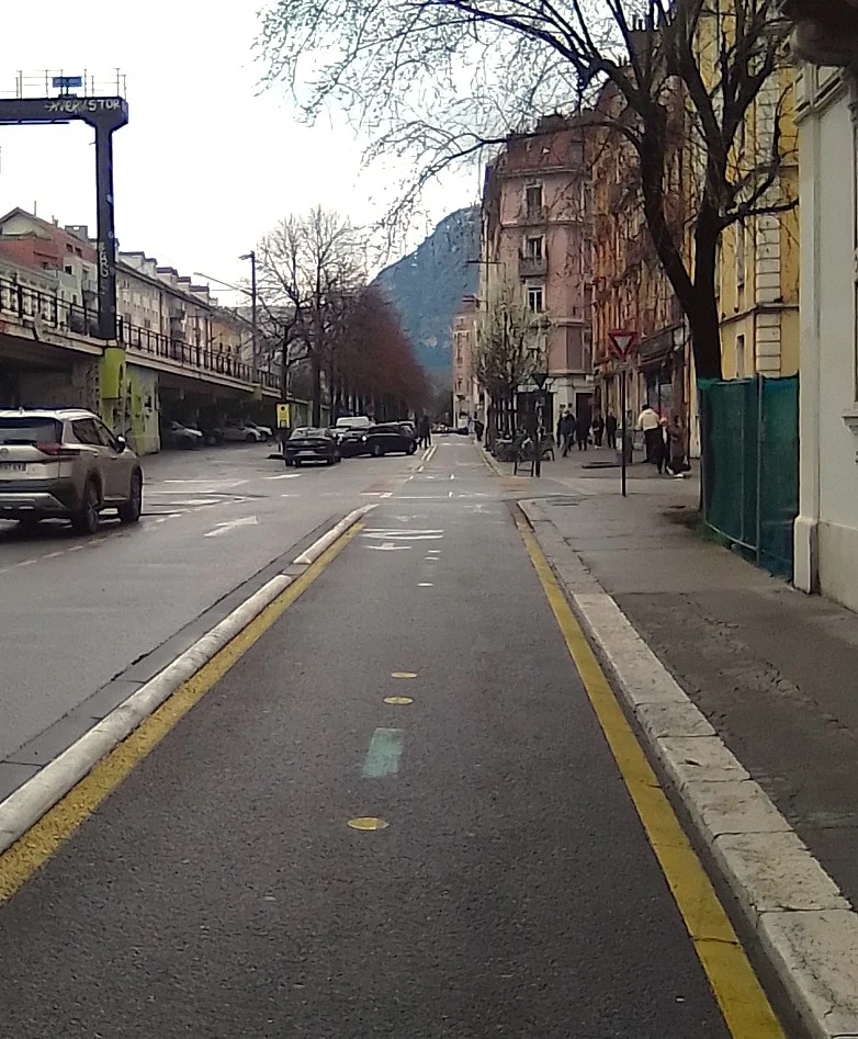 La voie cyclable dans le secteur de l’Estacade