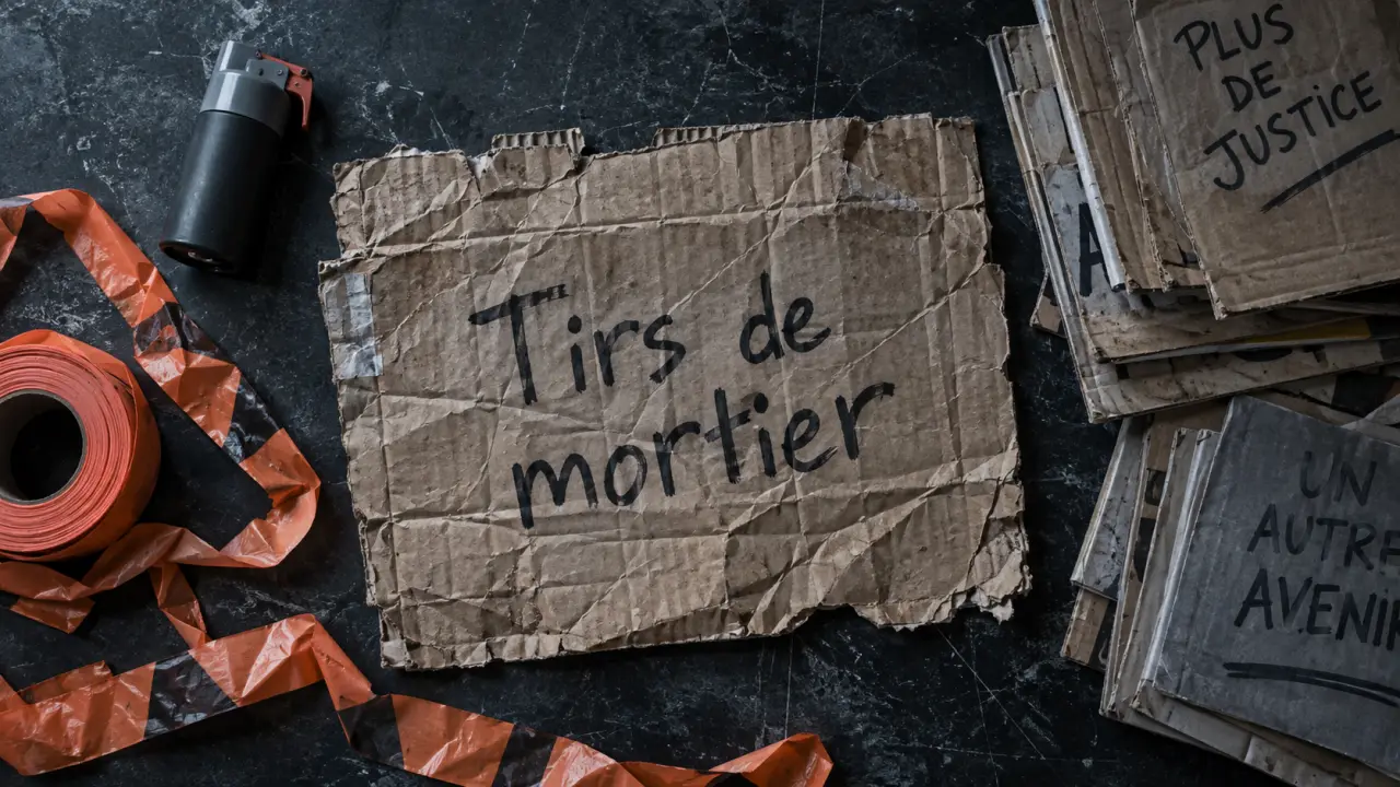 Tirs de mortier devant le lycée Louise-Michel à Grenoble